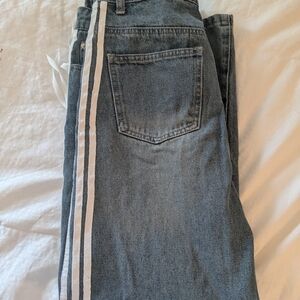 Stylish Blue Jeans with White Stripe